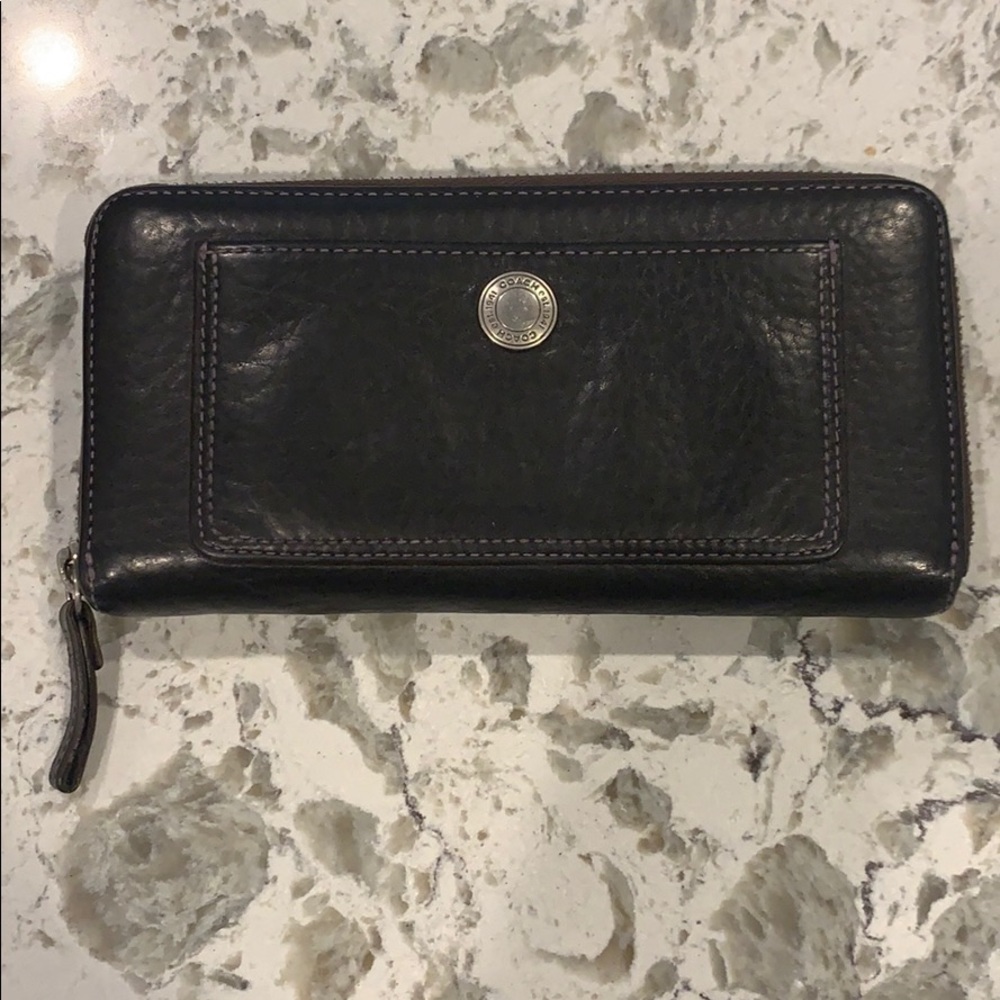 Coach brown leather wallet